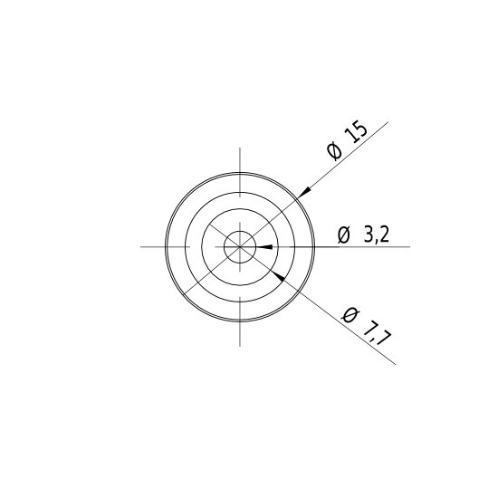 Punktlaser, rot, 650 nm, 0.4 mW, Ø15x67 mm, Laserklasse 1, Fokus fixed (5.0m)